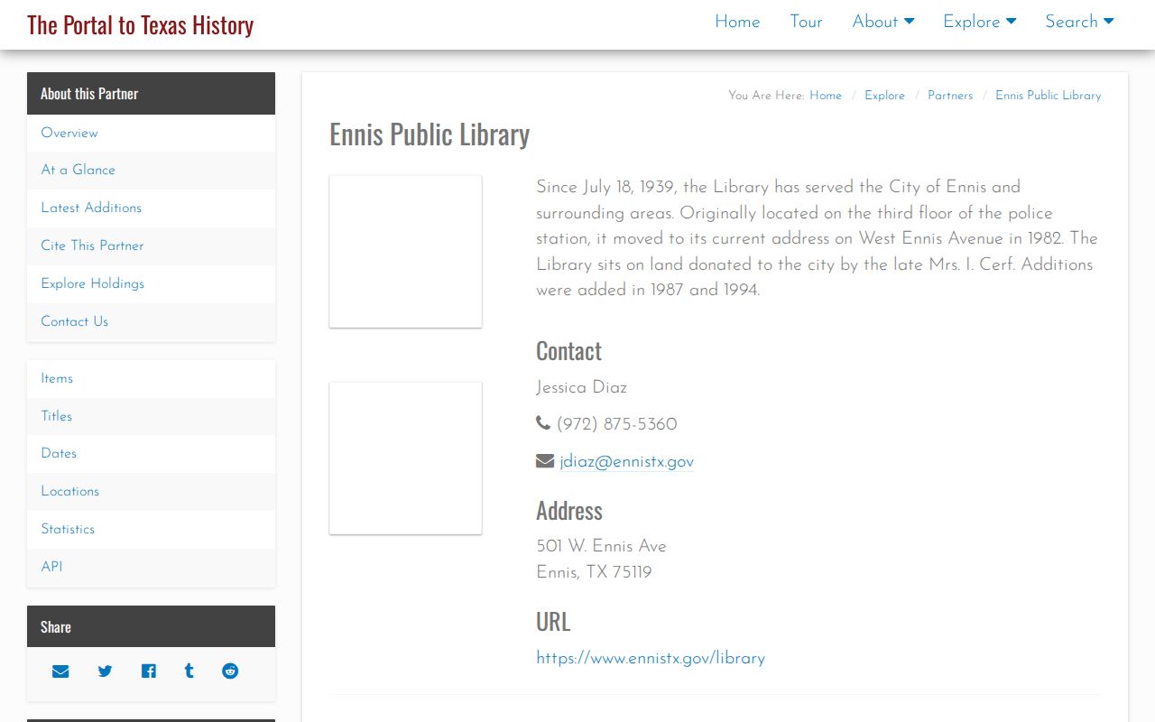 Ennis city directory library Portal partner for residents directory research