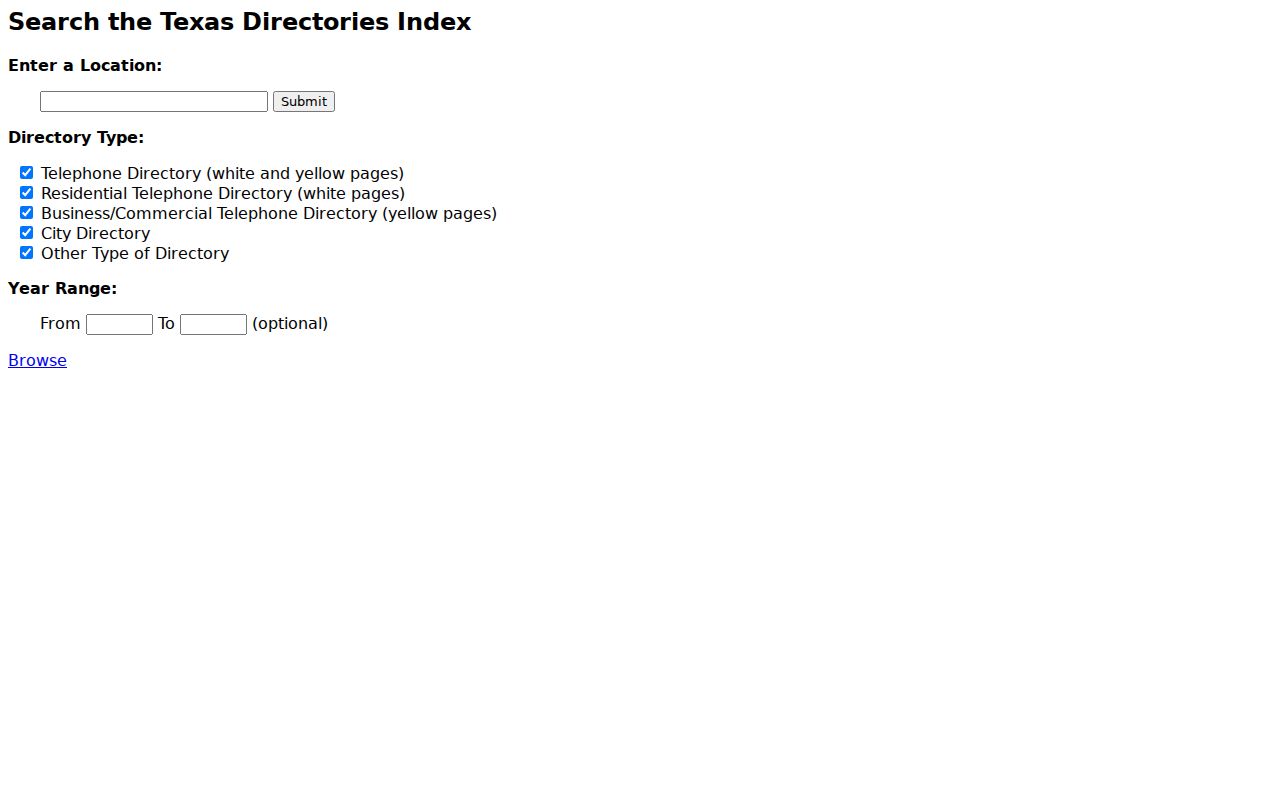 Ennis city directory UT search fields for residents directory research
