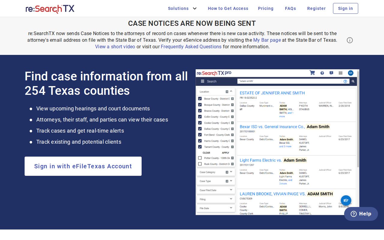 Ennis residents directory reference to the Texas re:SearchTX court search
