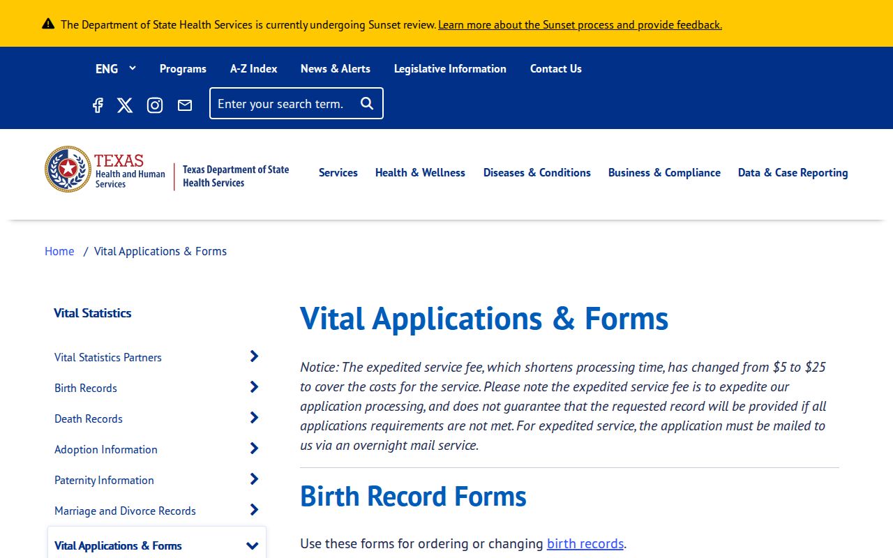 Ennis residents directory reference to Texas vital record applications